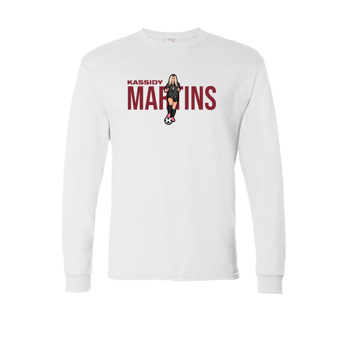 Long Sleeve Tee — Player Name in White