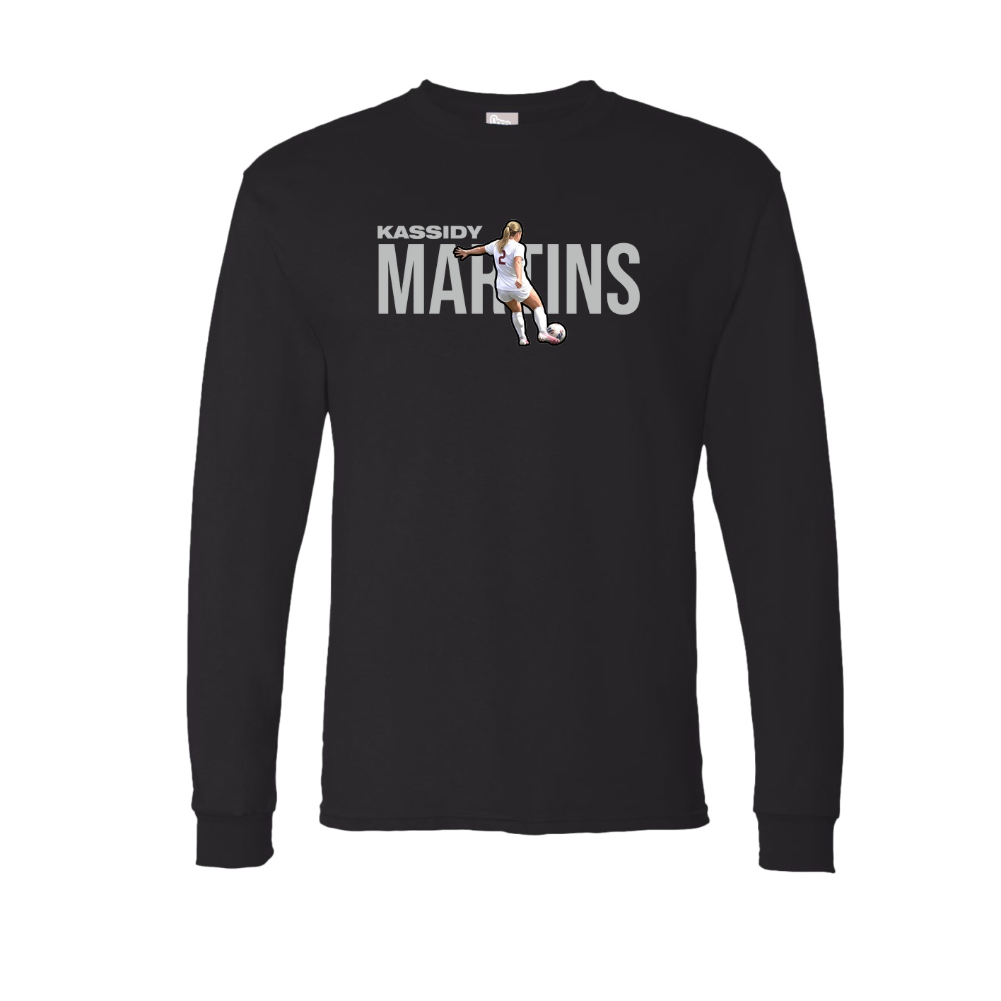 Long Sleeve Tee — Player Name in Black