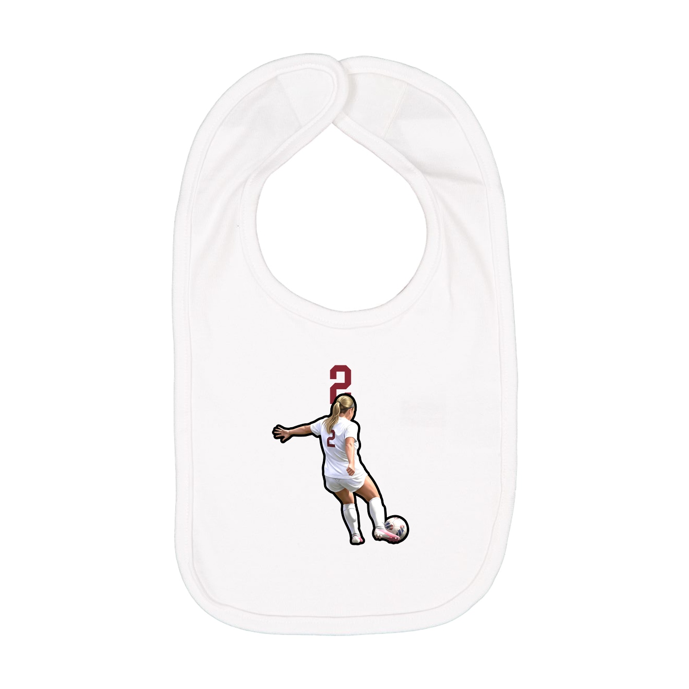 Infant Bib — Number Top in White