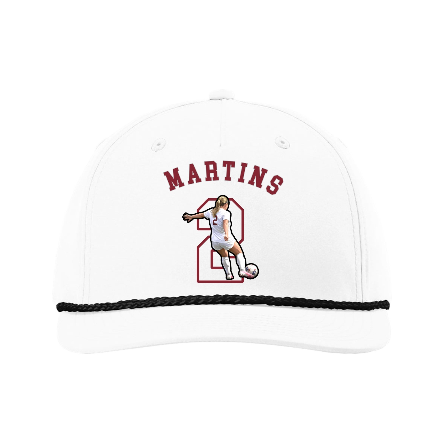 Five-Panel Classic Rope Cap — Shirsey Arch in White