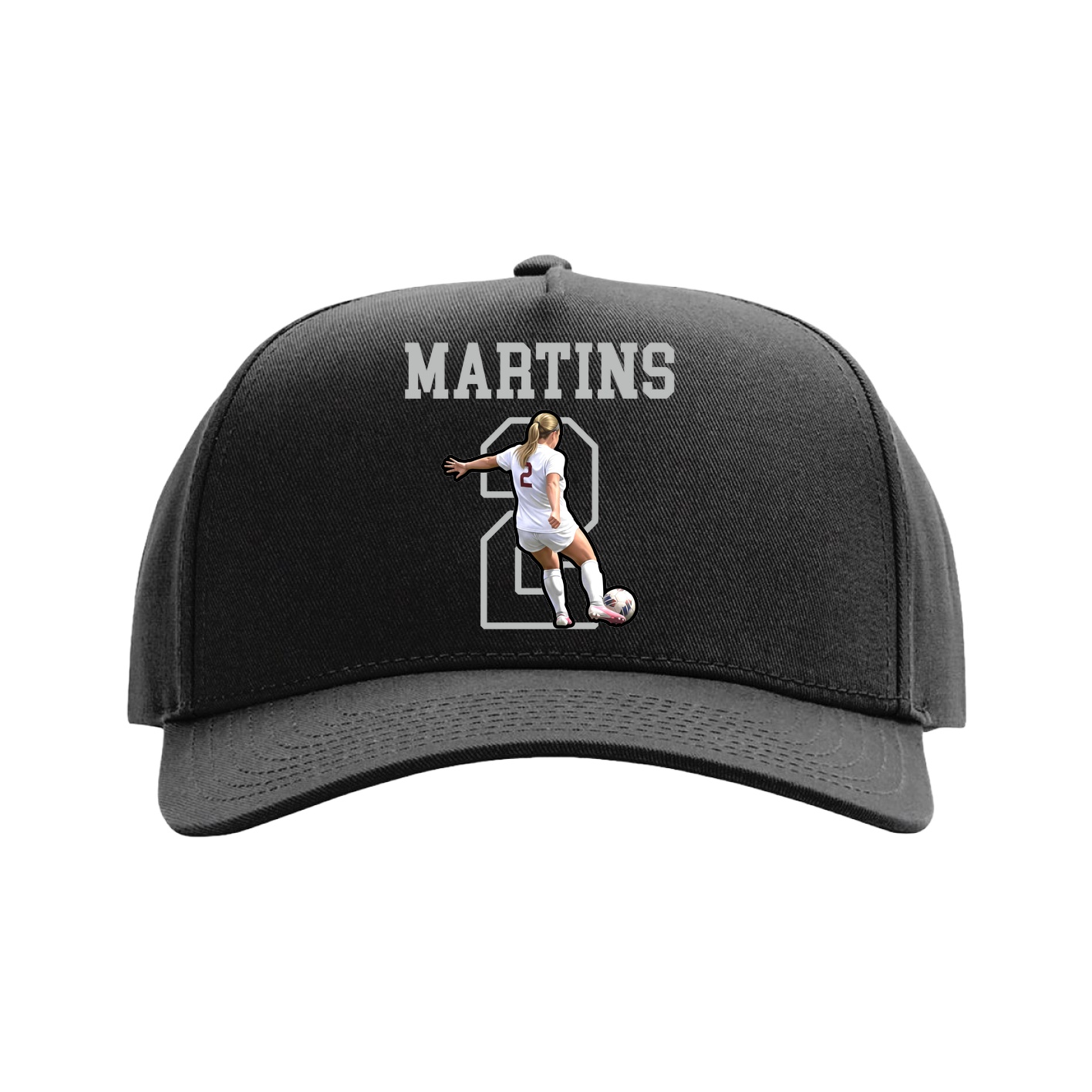Full Fabric Five-Panel Champ Cap — Shirsey in Black