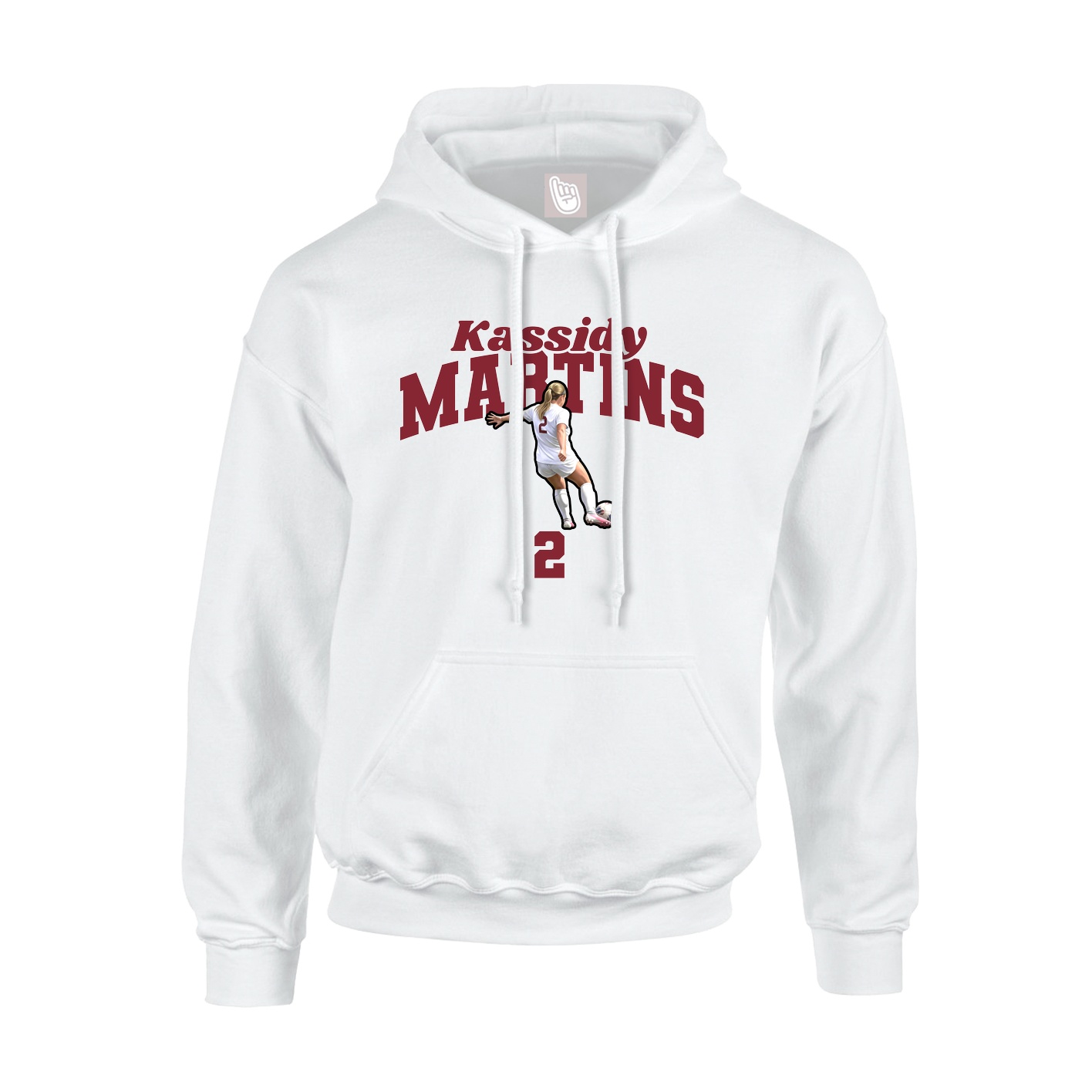 Youth Hoodie — Signature Arch in White