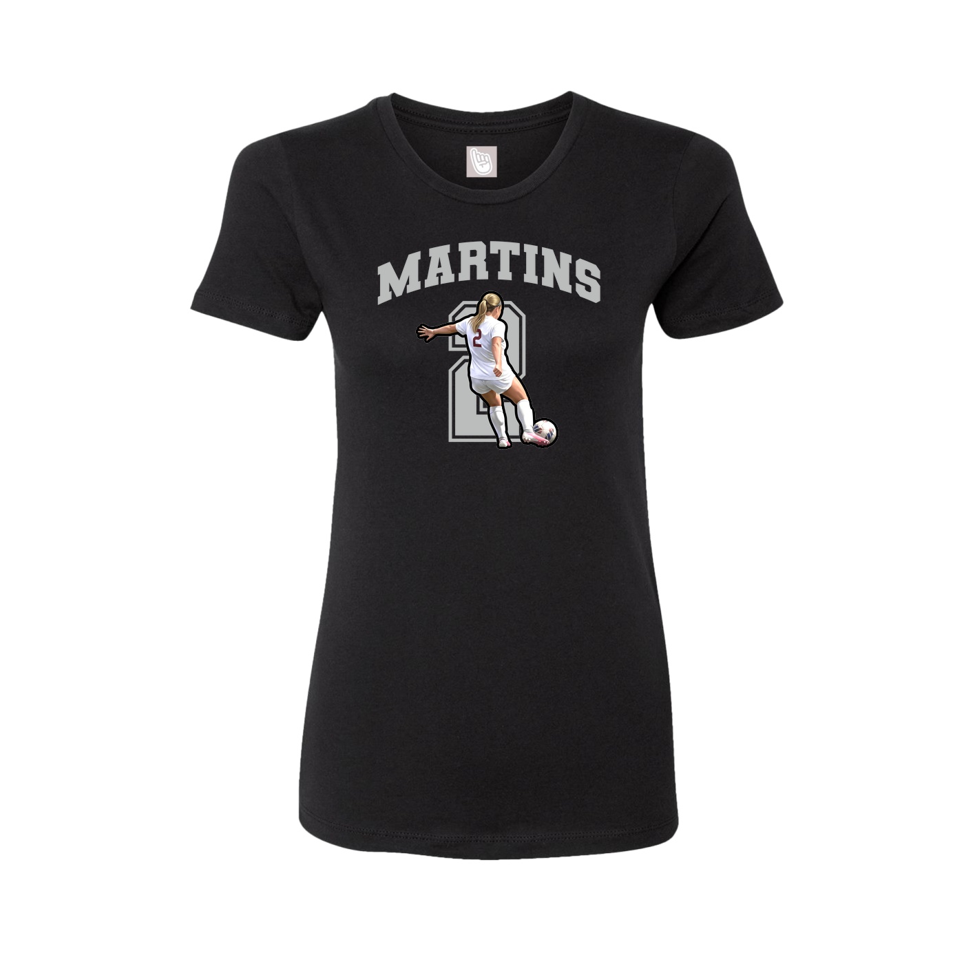 Fitted Women's Tee — Number in Black
