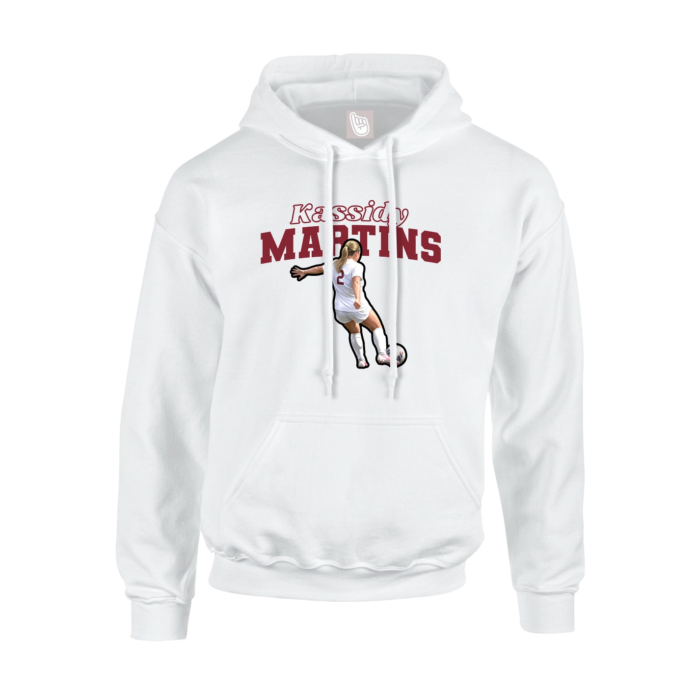 Hoodie — Name Arch in White