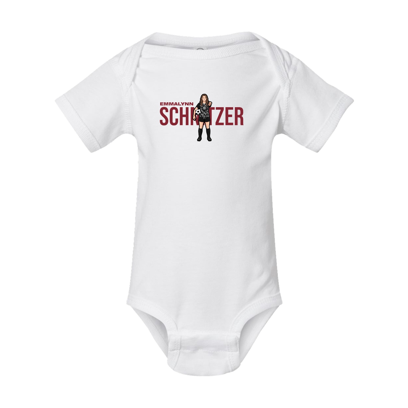 Baby Onesie — Player Name in White