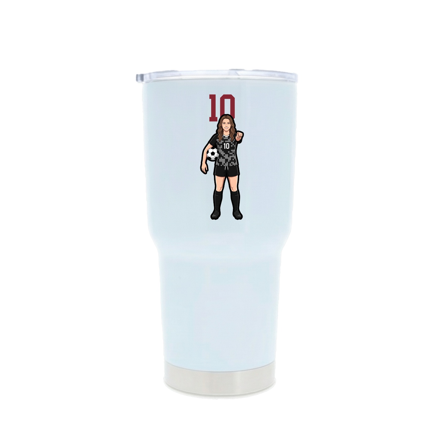 30oz Stainless Steel Tumbler — Number Top in White
