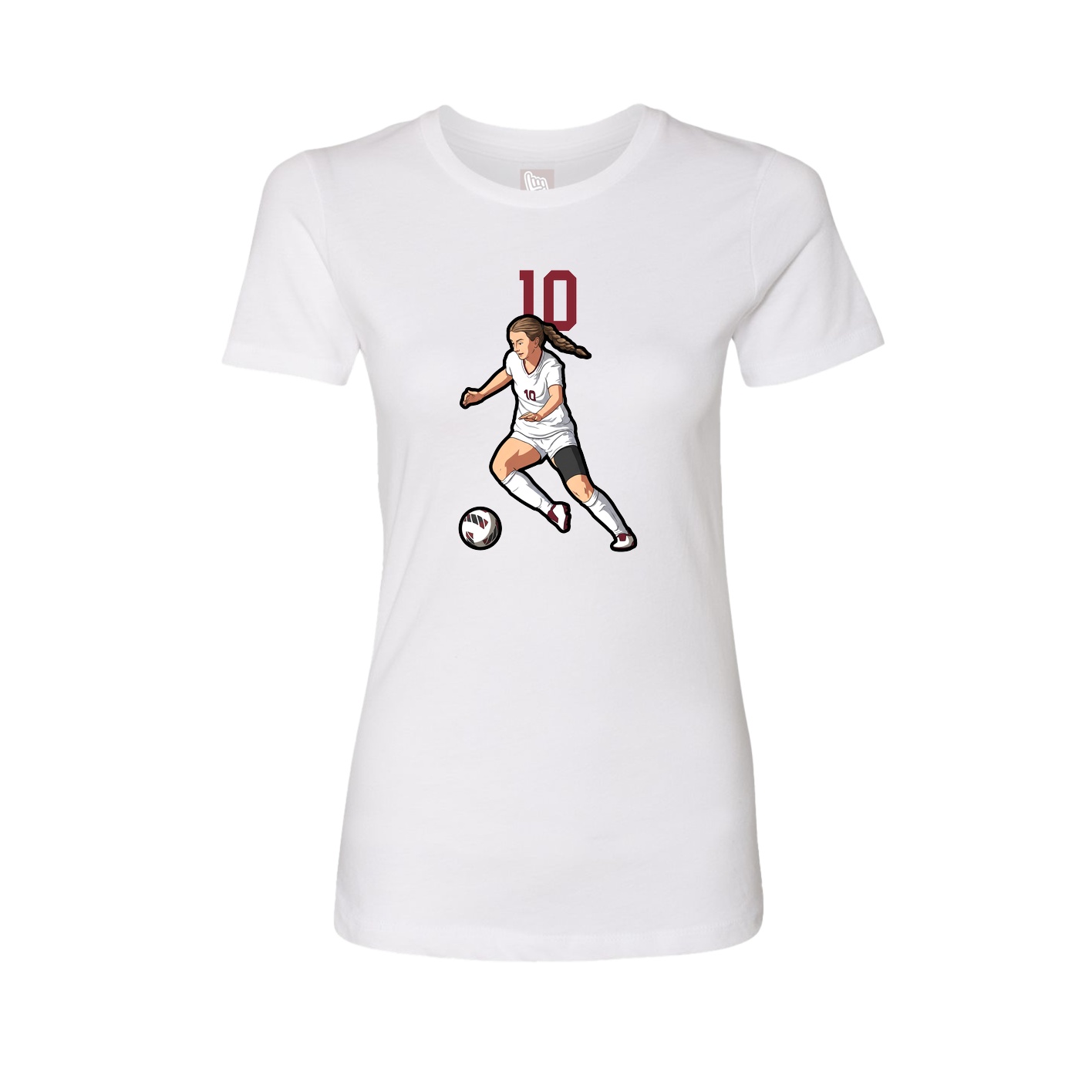 Fitted Women's Tee — Number Top in White