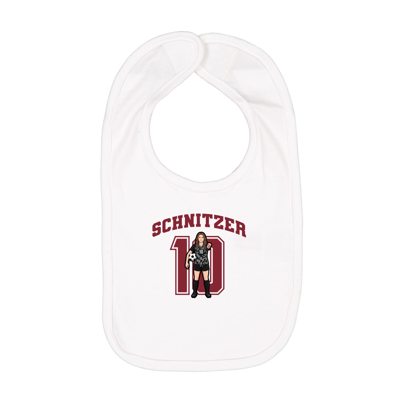 Infant Bib — Number in White