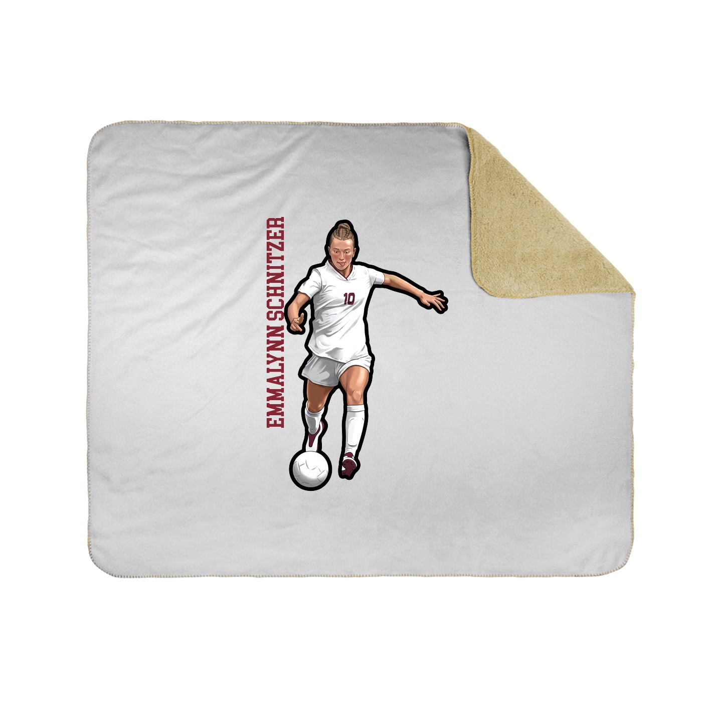 Throw Blanket — Name Vertical in White