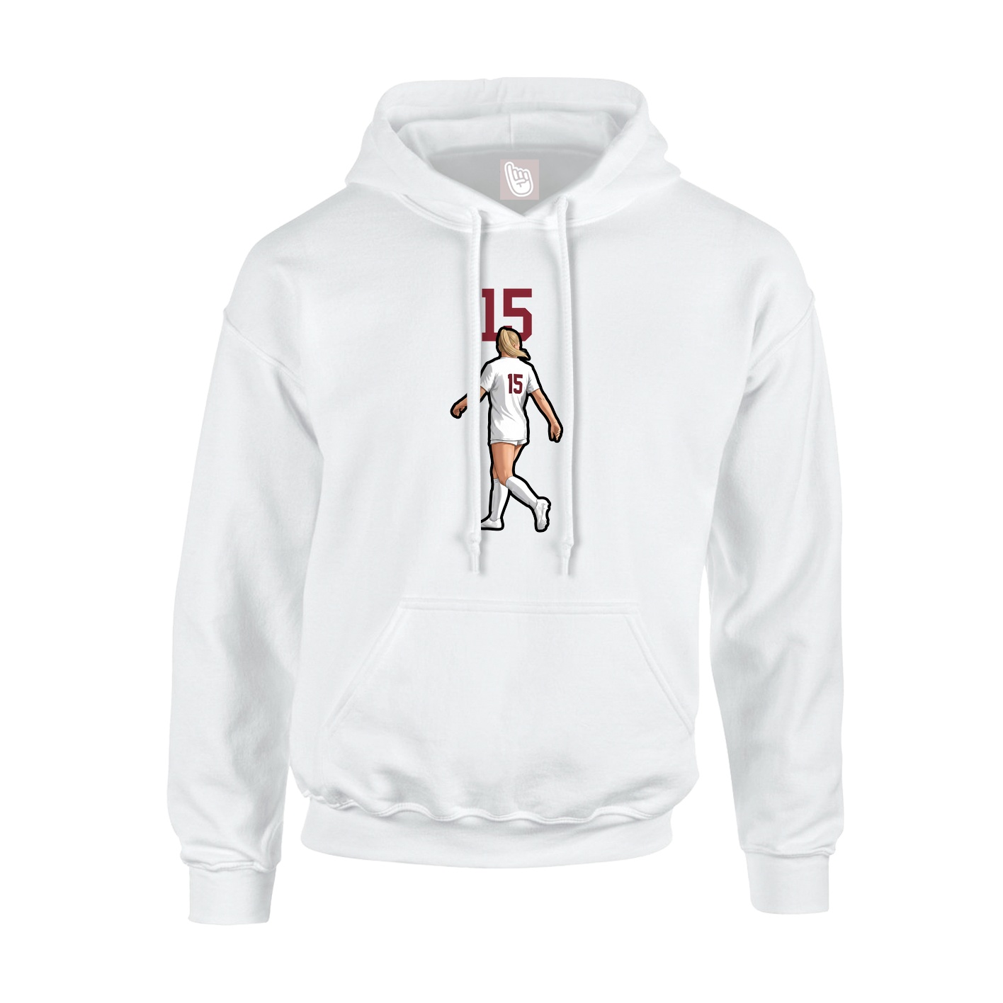 Youth Hoodie — Number Top in White