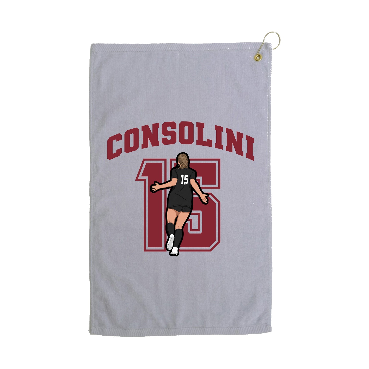 Golf Towel — Number in Grey