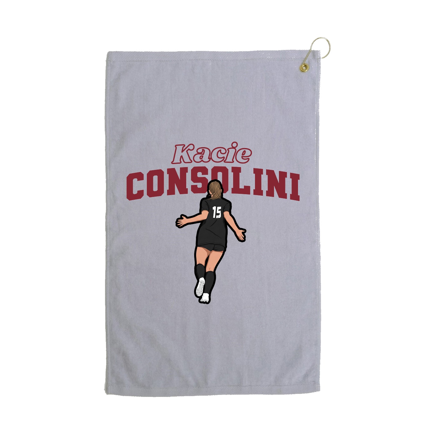 Golf Towel — Name Arch in Grey