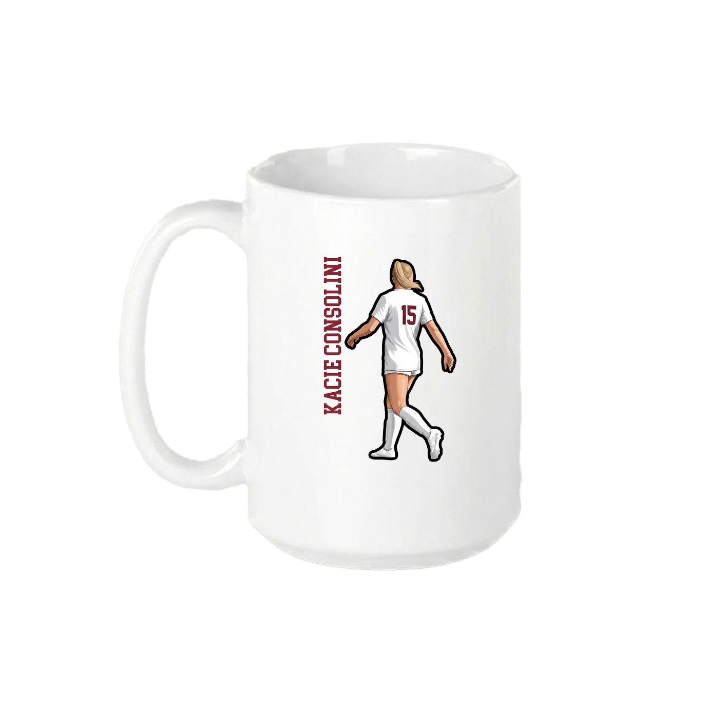 15oz Coffee Mug — Name Vertical in White