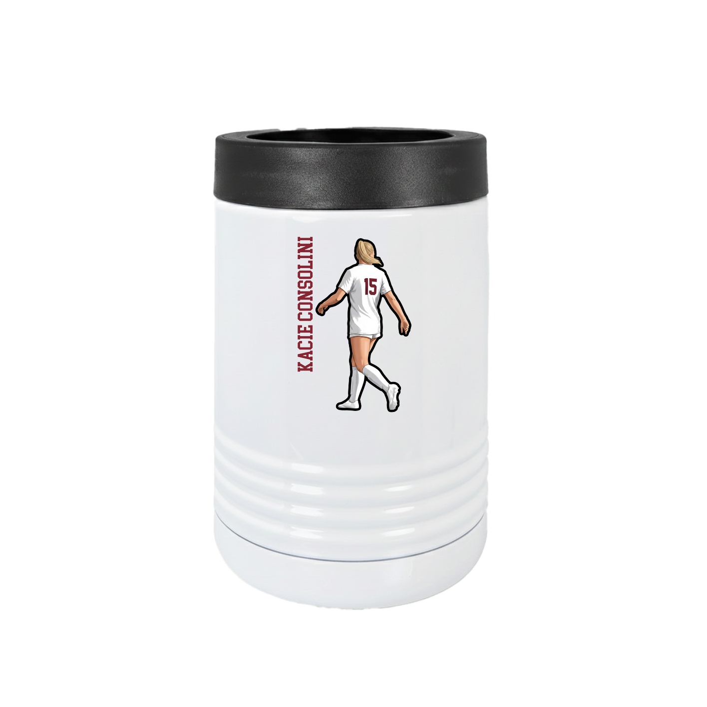 Beverage Holder — Name Vertical in White