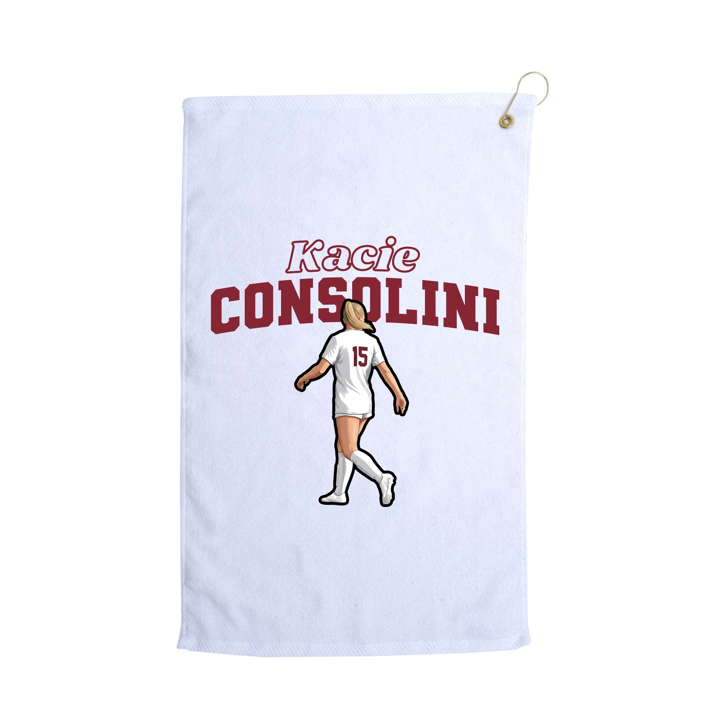 Golf Towel — Name Arch in White