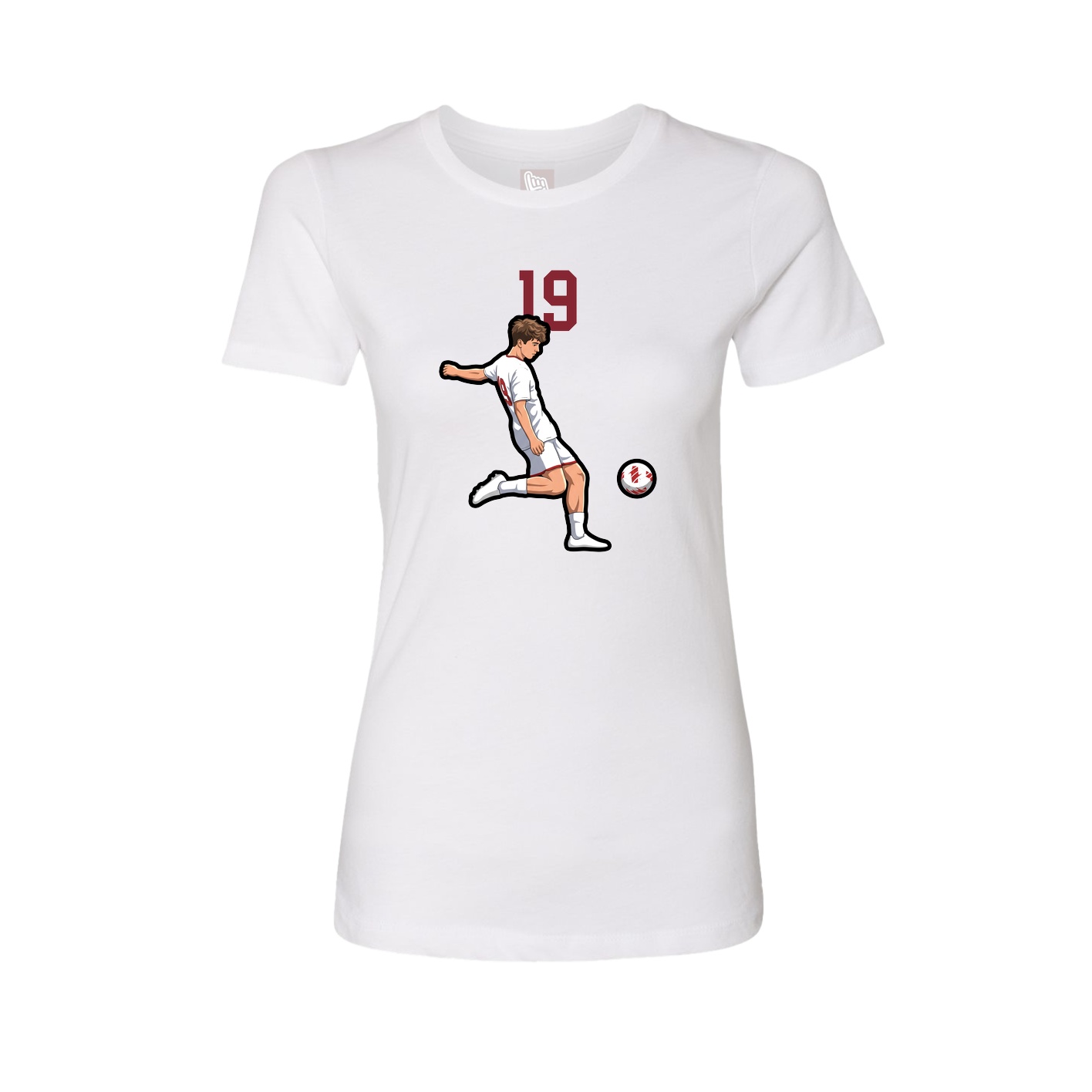 Fitted Women's Tee — Number Top in White