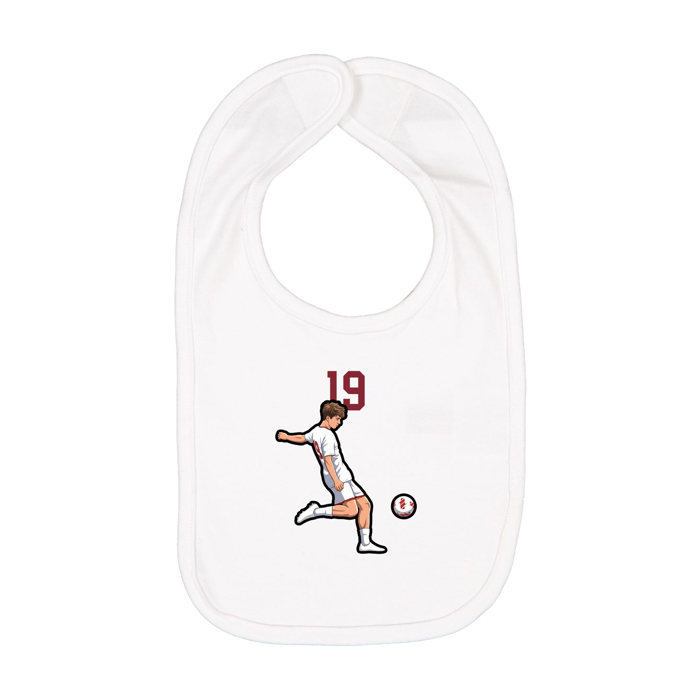 Infant Bib — Number Top in White