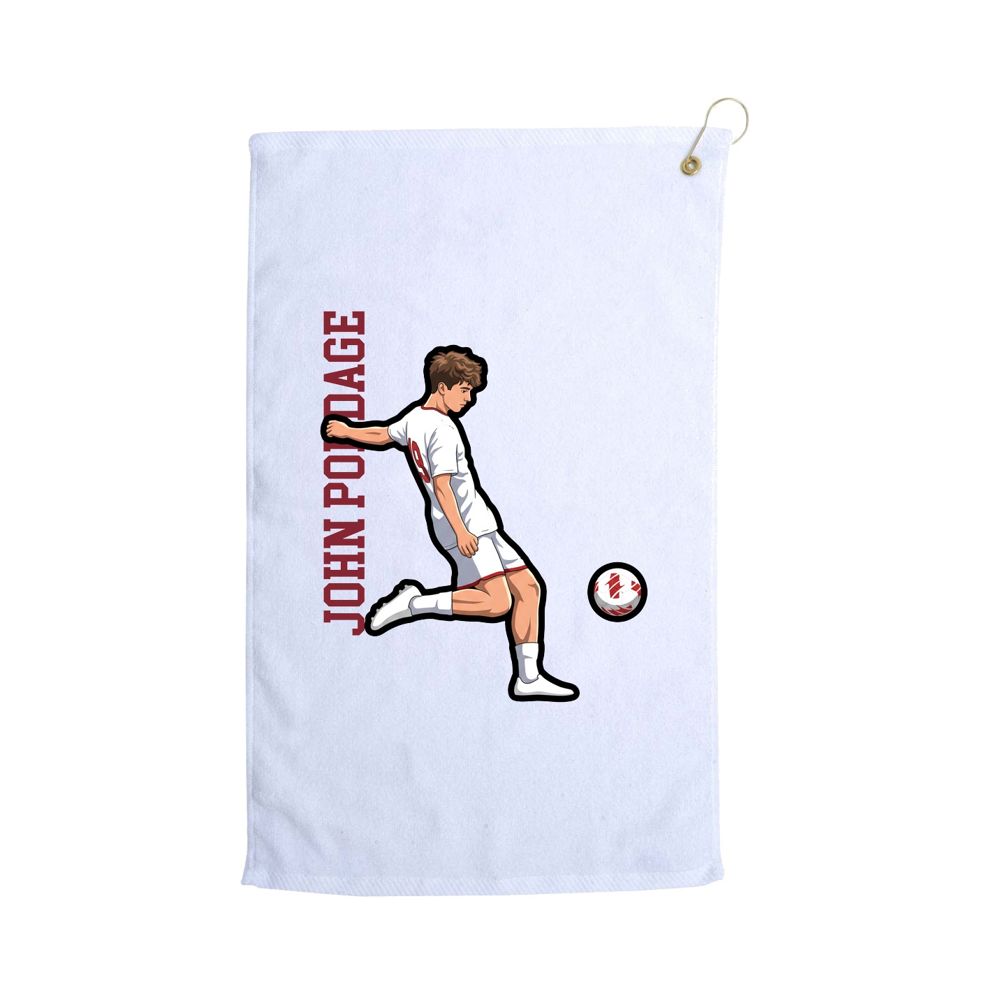 Golf Towel — Name Vertical in White