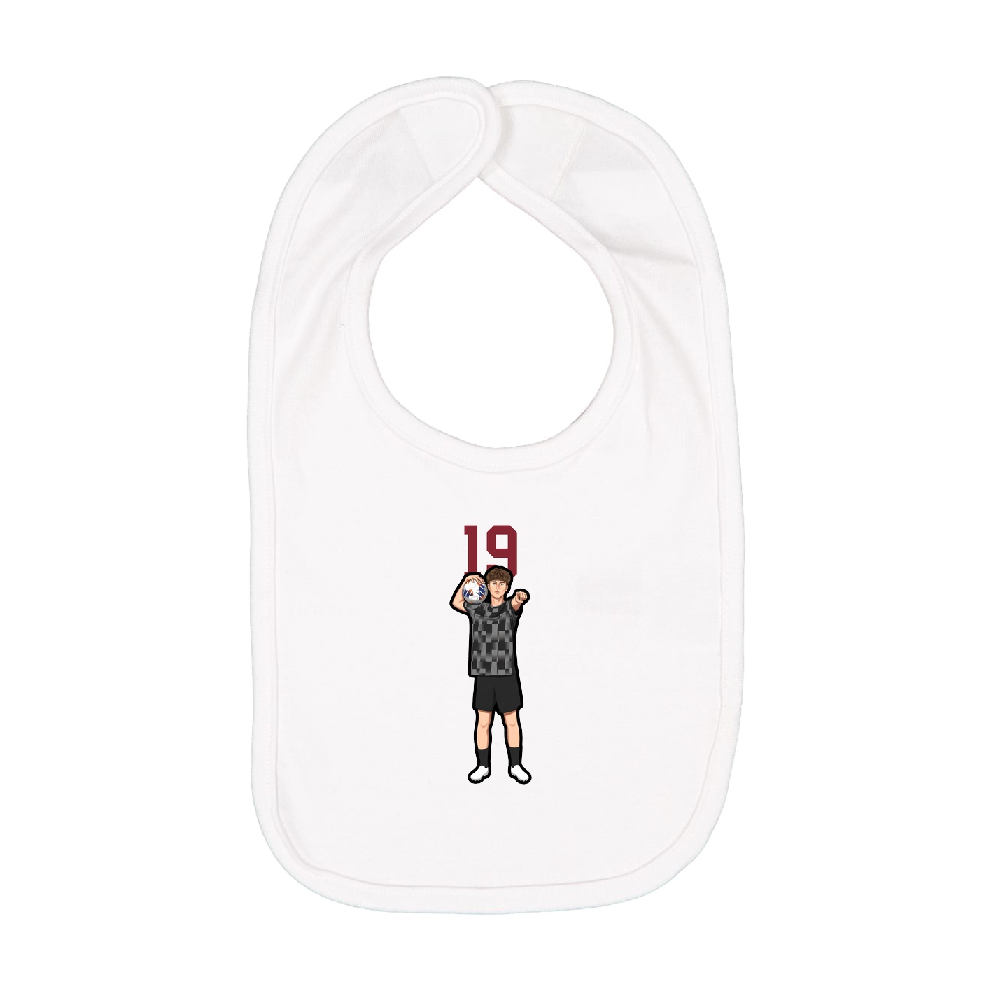 Infant Bib — Number Top in White
