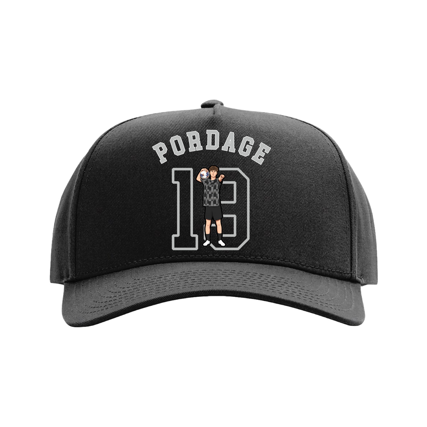 Full Fabric Five-Panel Champ Cap — Shirsey Arch in Black