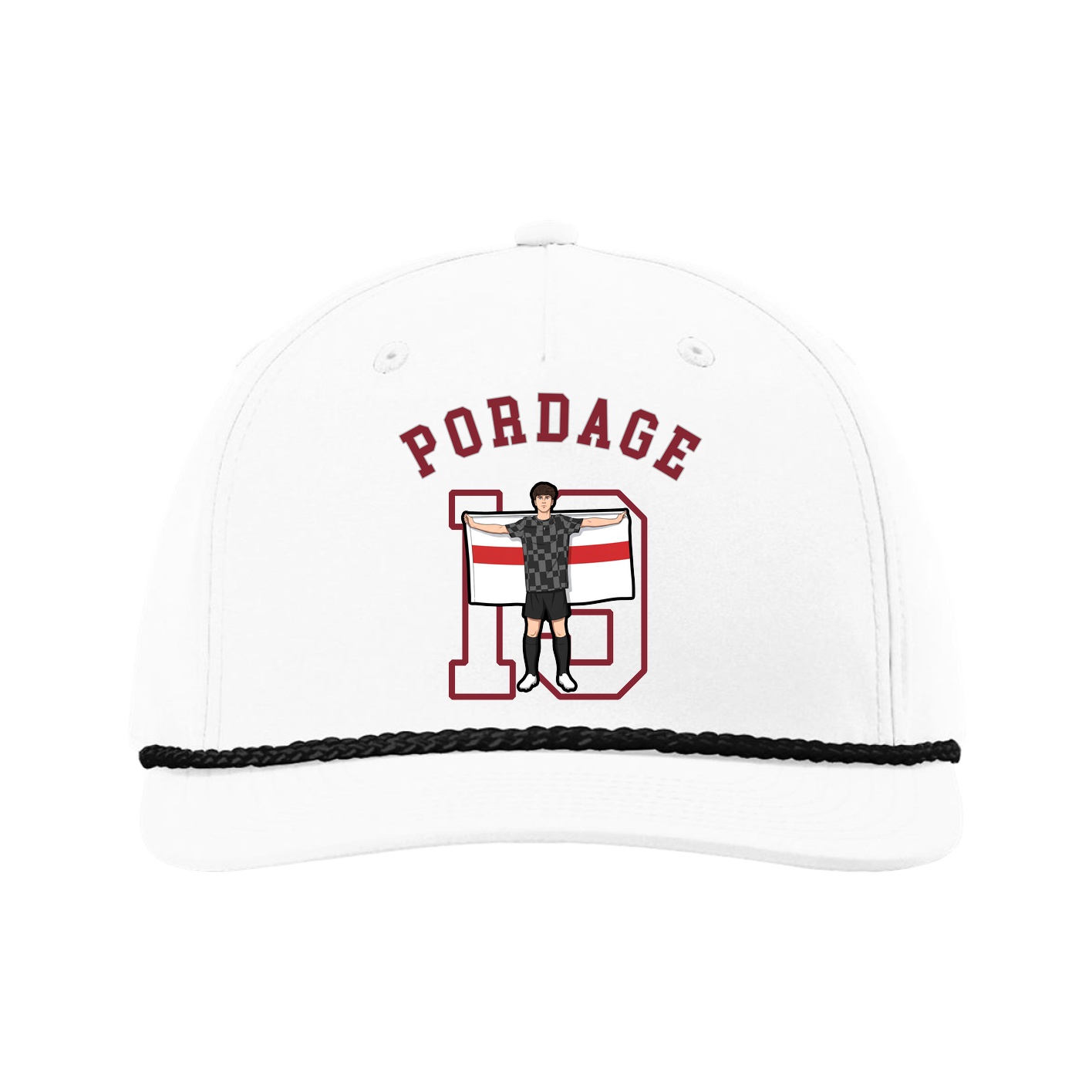 Five-Panel Classic Rope Cap — Shirsey Arch in White