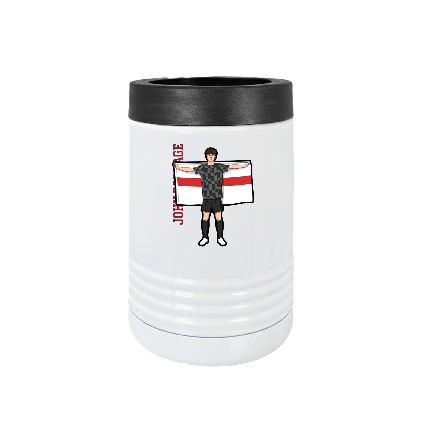 Beverage Holder — Name Vertical in White