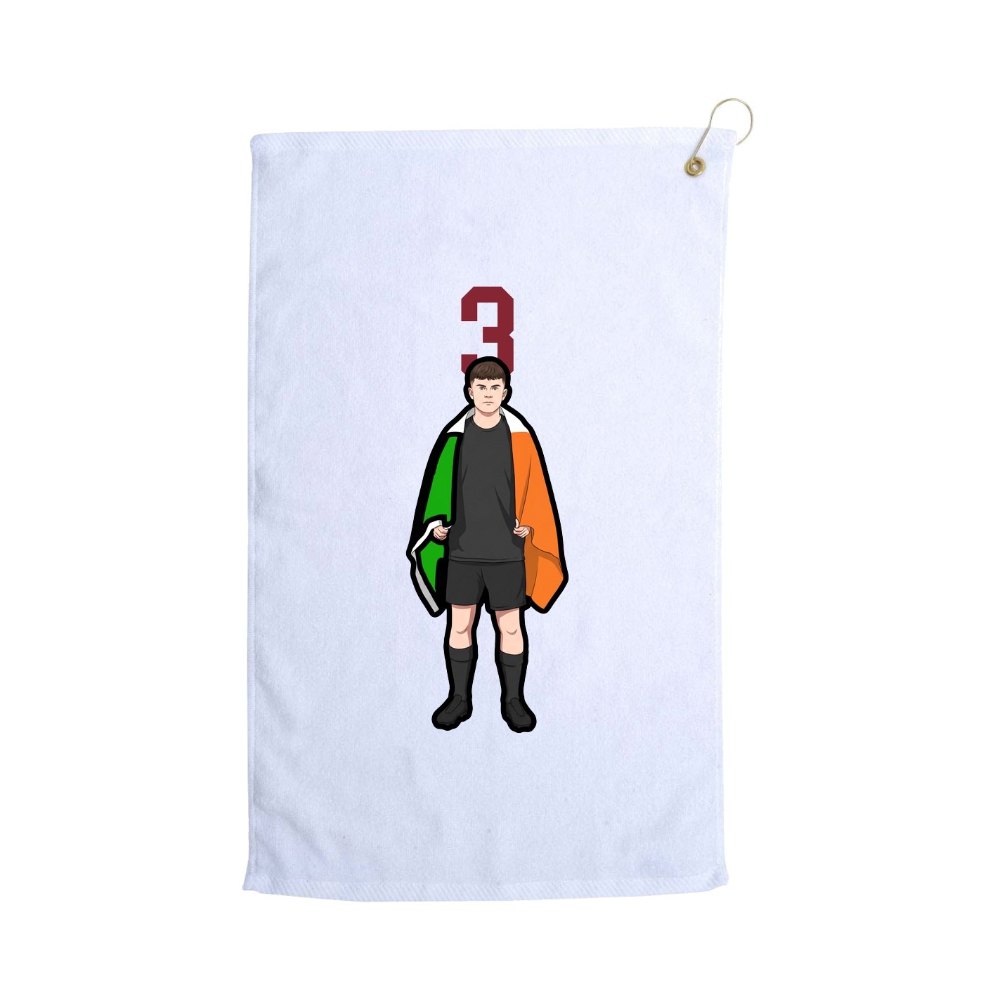 Golf Towel — Number Top in White