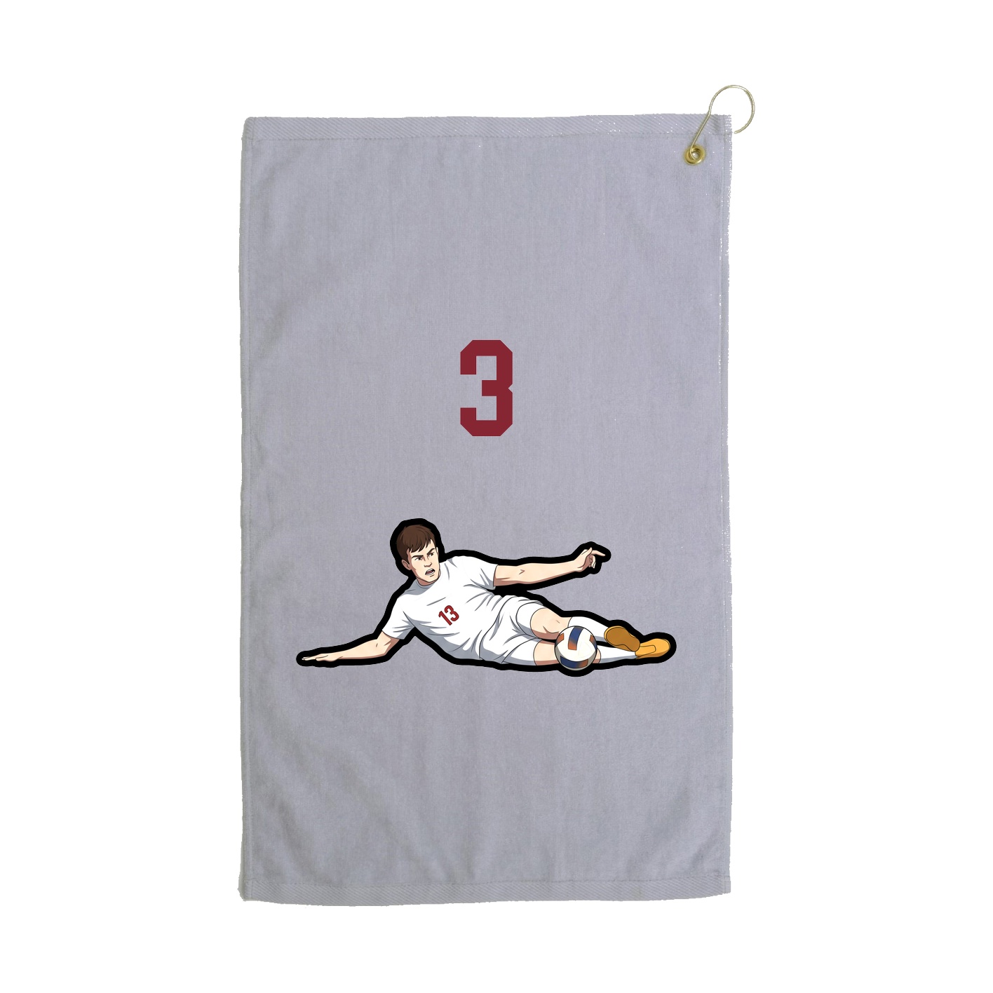 Golf Towel — Number Top in Grey