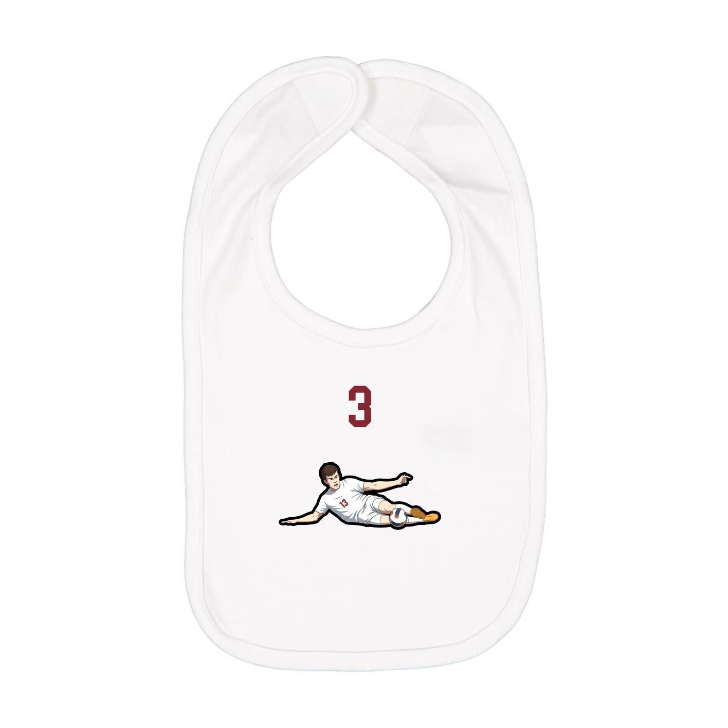 Infant Bib — Number Top in White
