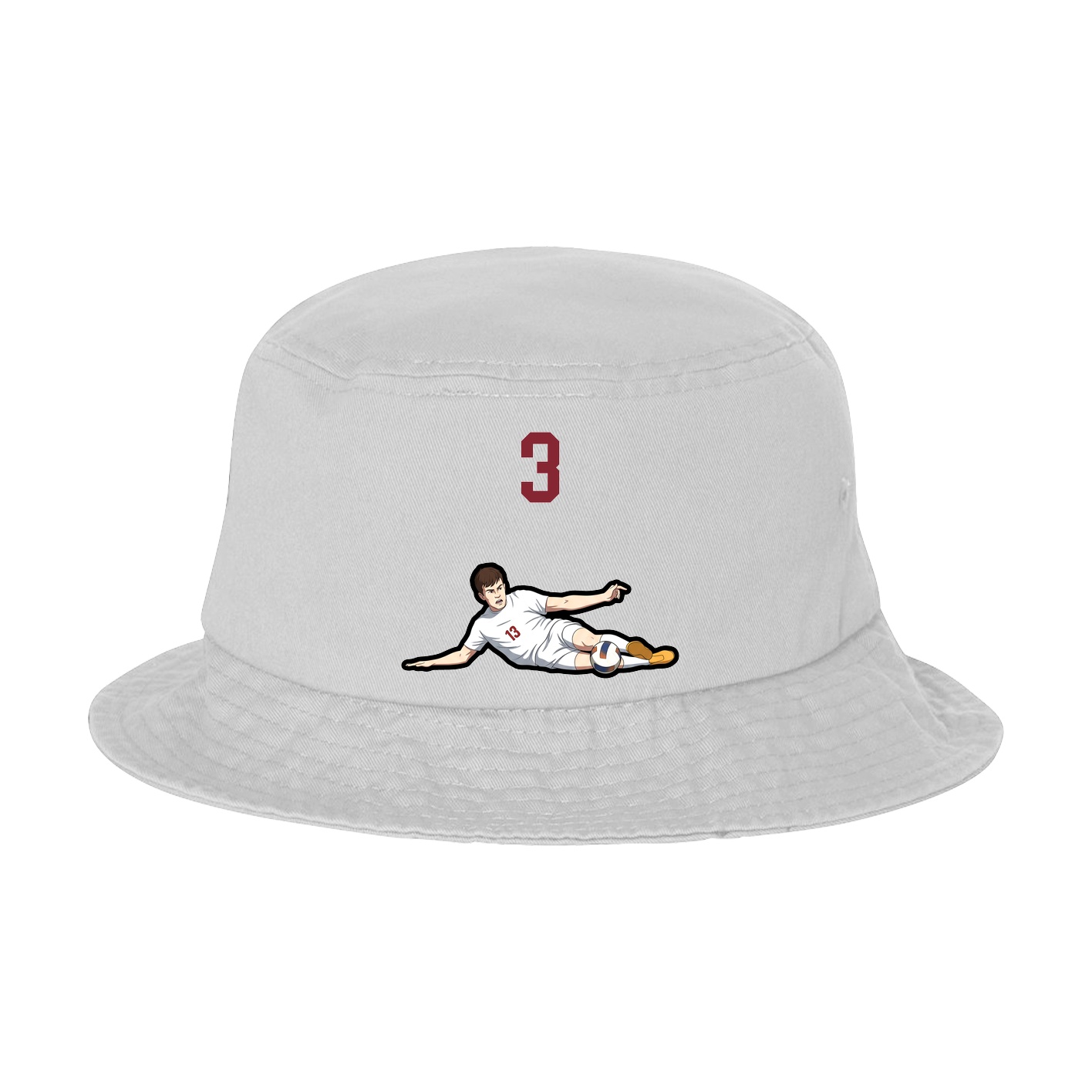Bucket Cap — Number Top in White