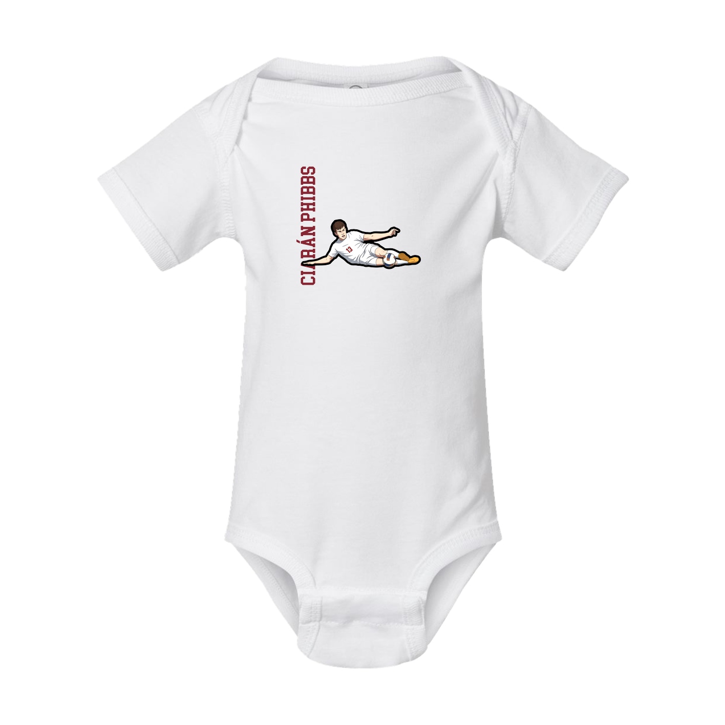 Baby Onesie — Name Vertical in White