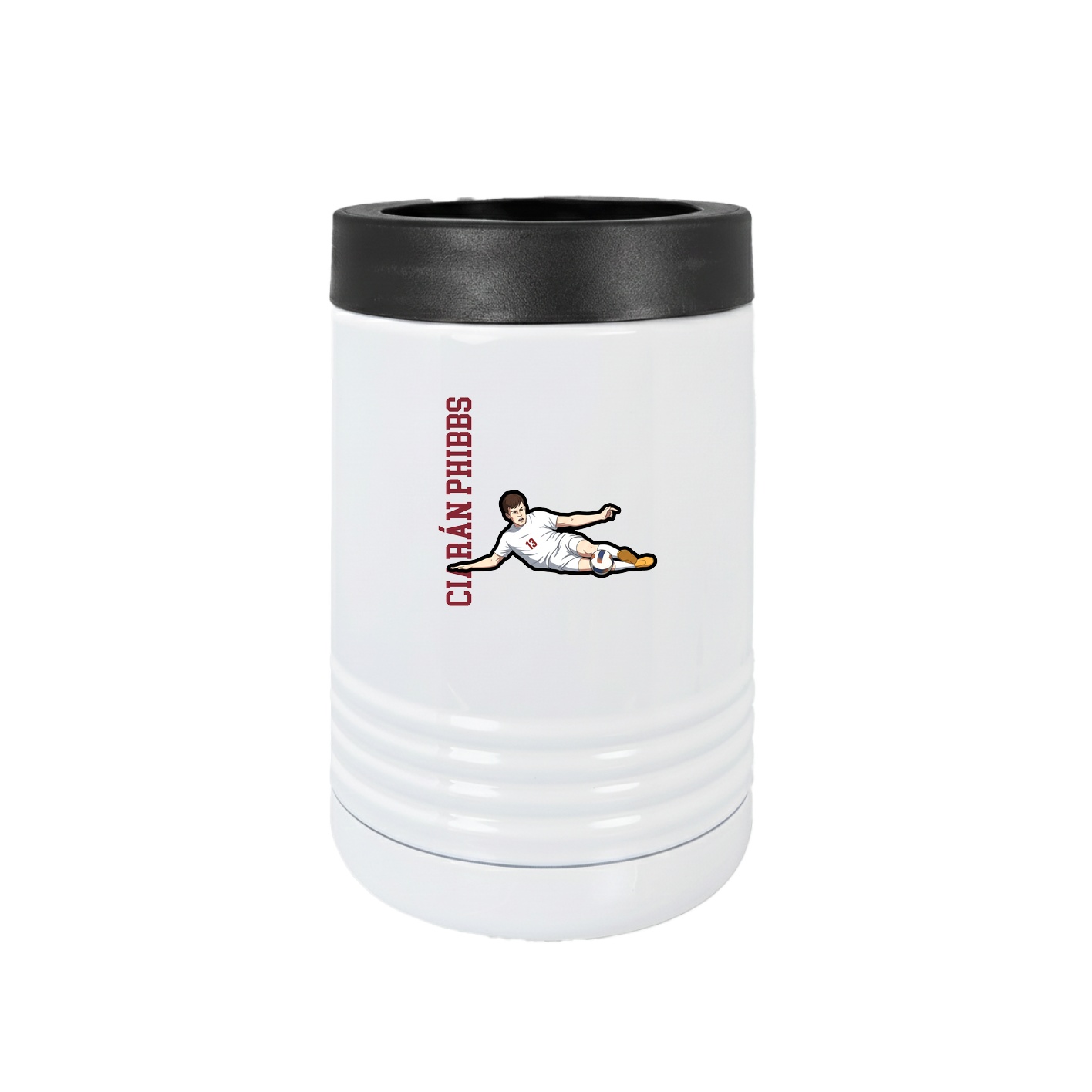 Beverage Holder — Name Vertical in White