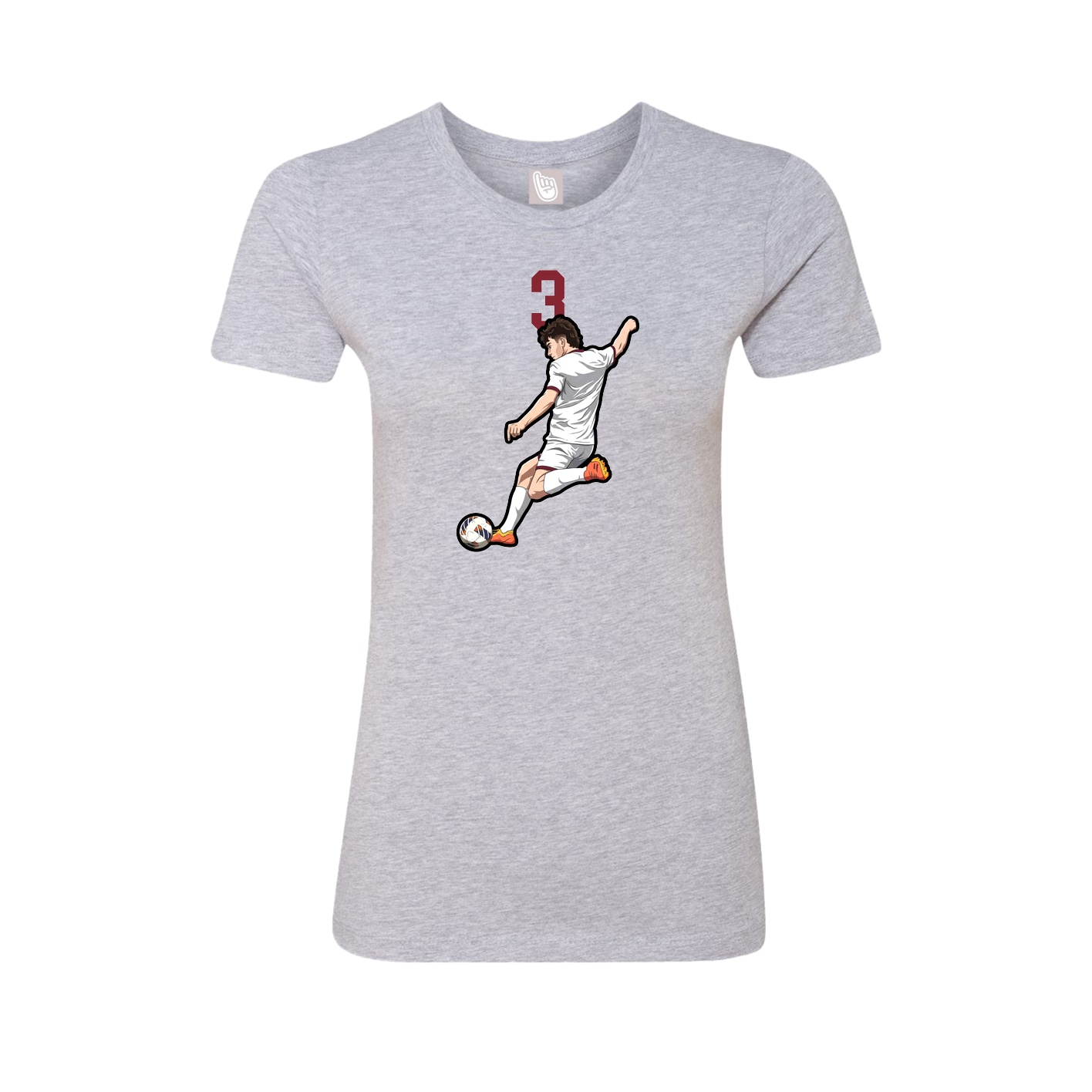 Fitted Women's Tee — Number Top in Grey