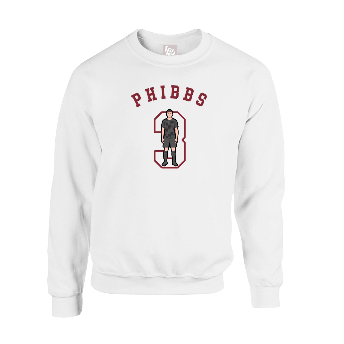 Fleece Crew — Shirsey Arch in White