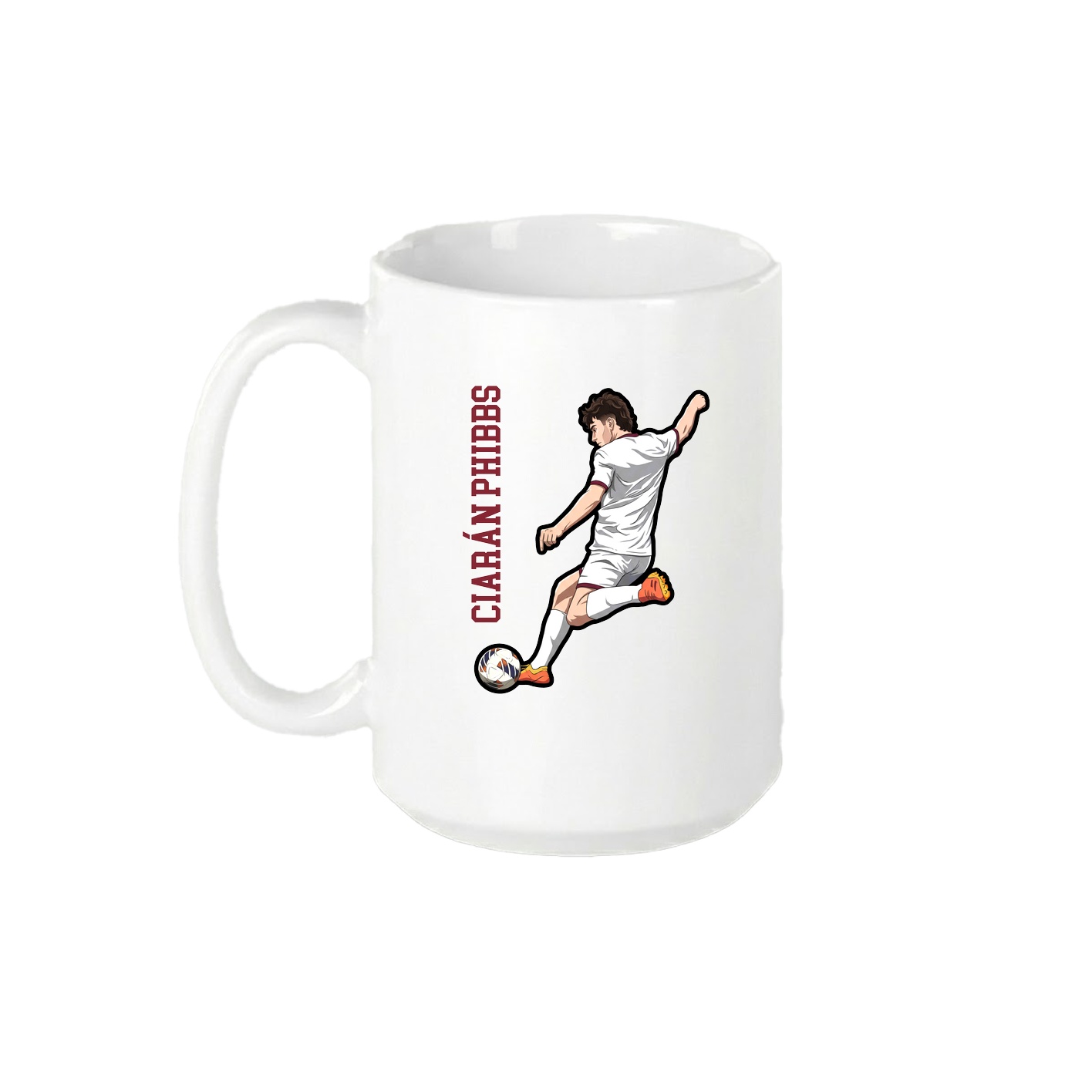15oz Coffee Mug — Name Vertical in White