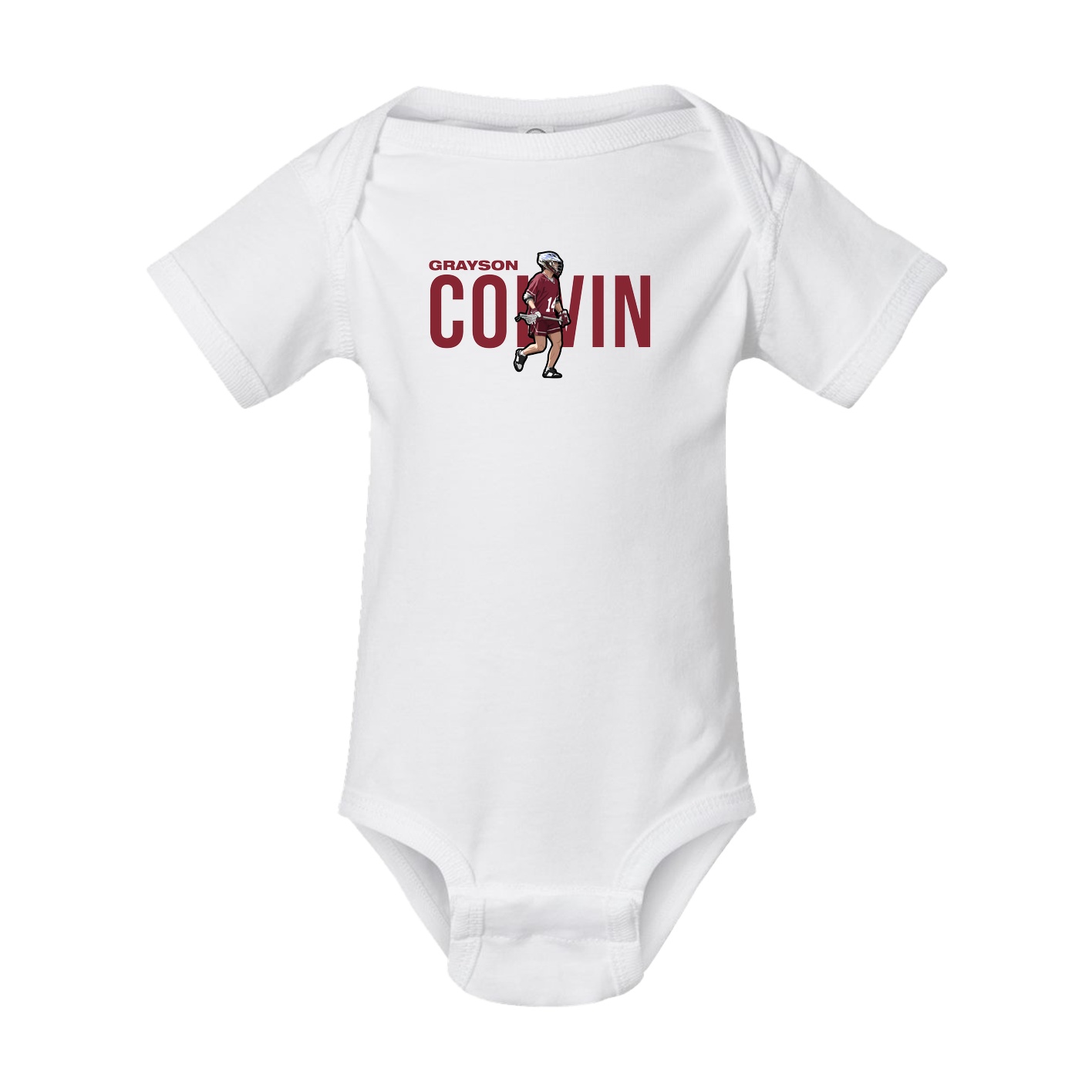 Baby Onesie — Player Name in White