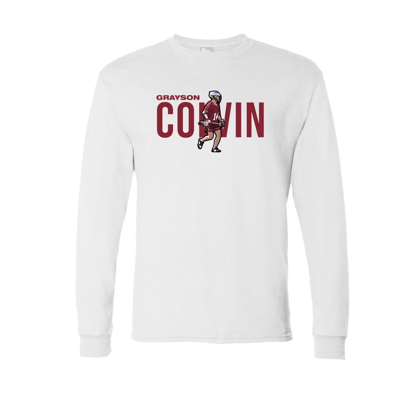 Long Sleeve Tee — Player Name in White