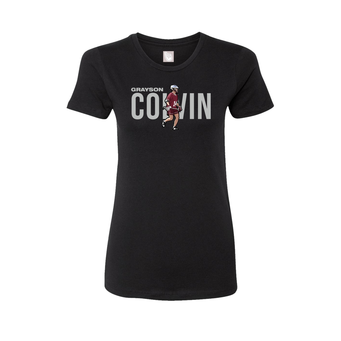 Fitted Women's Tee — Player Name in Black