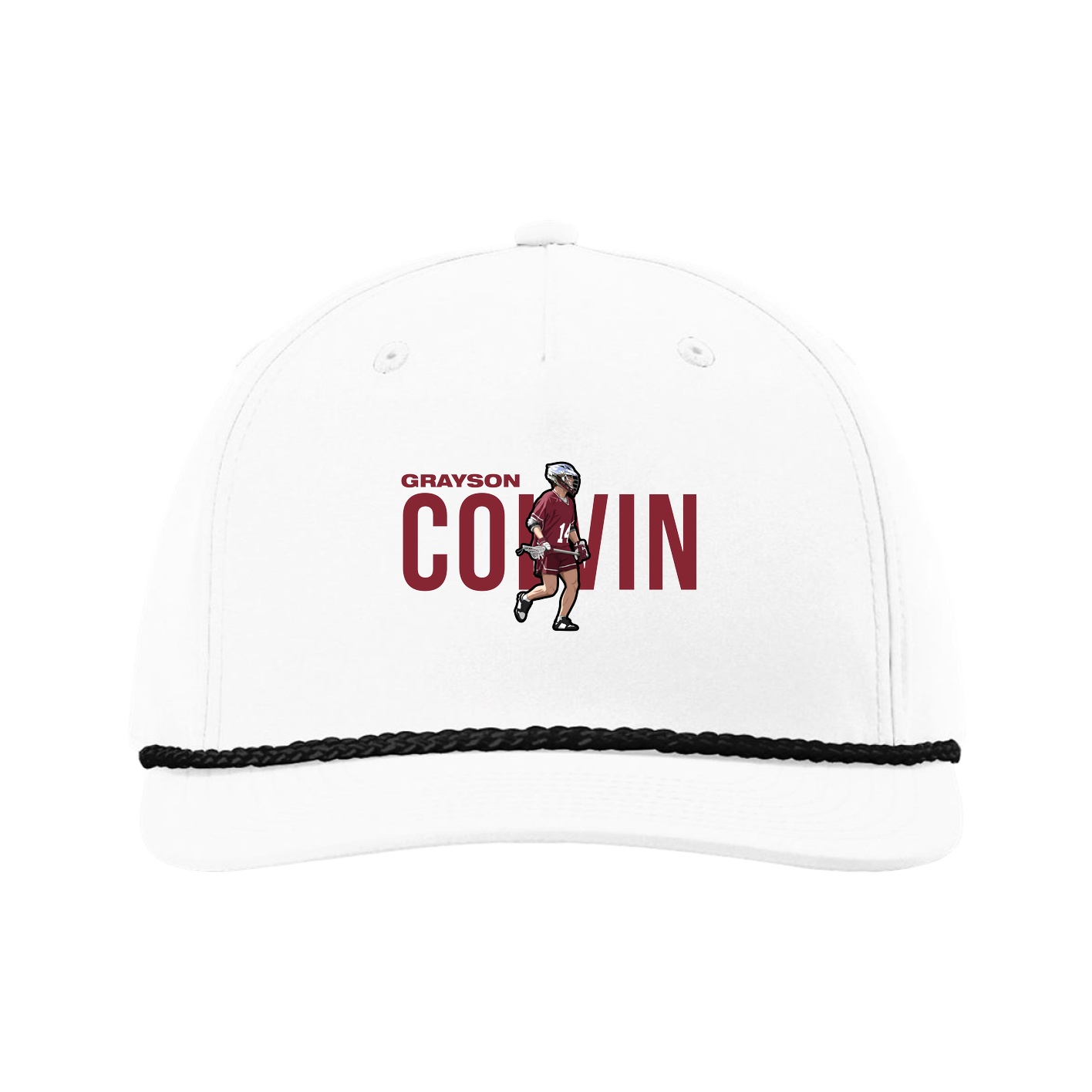 Five-Panel Classic Rope Cap — Player Name in White