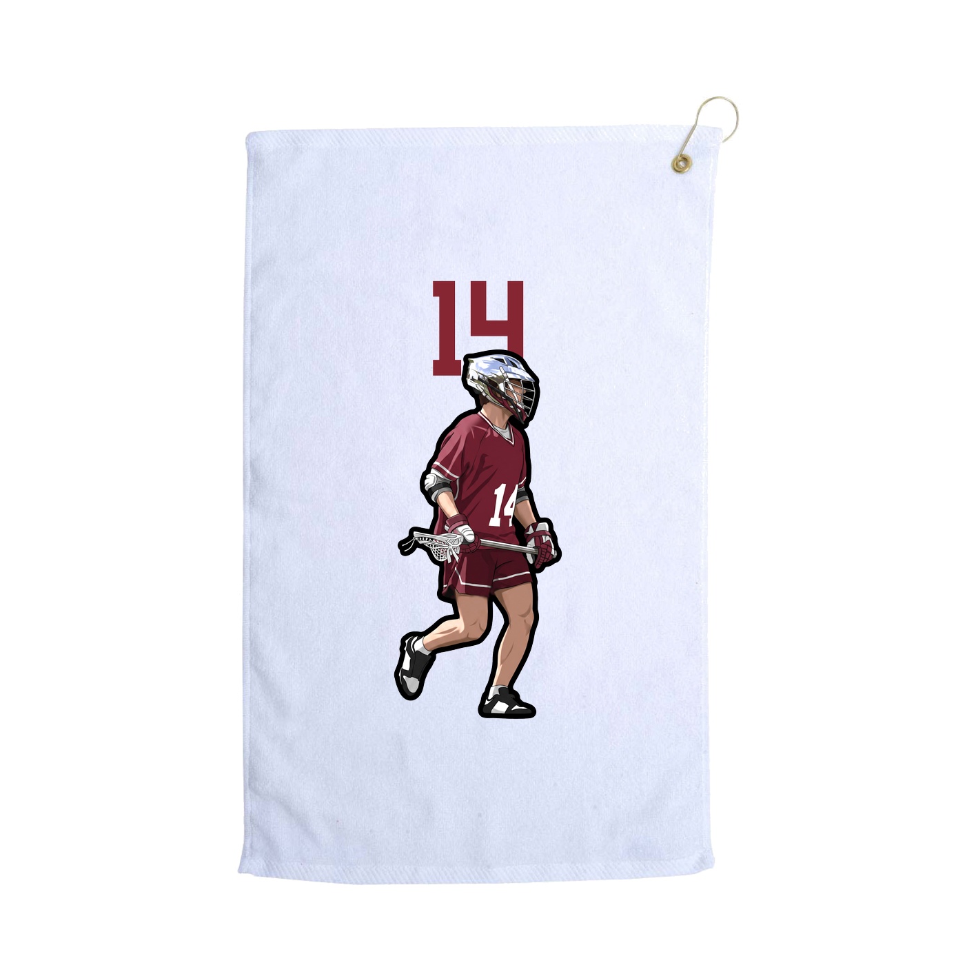 Golf Towel — Number Top in White