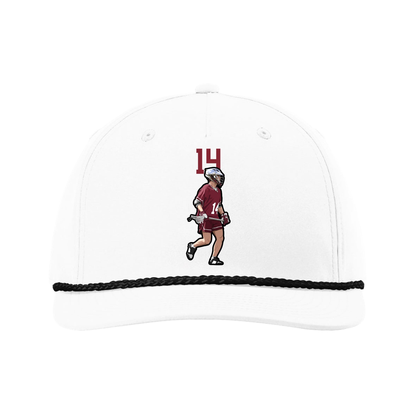 Five-Panel Classic Rope Cap — Number Top in White
