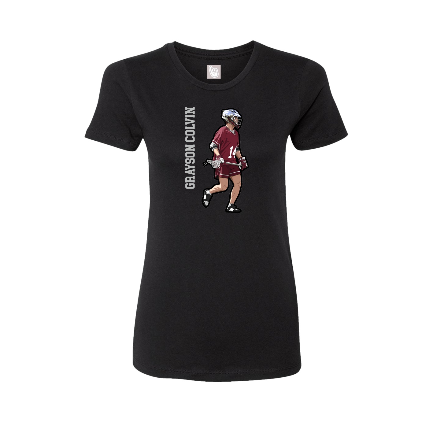 Fitted Women's Tee — Name Vertical in Black