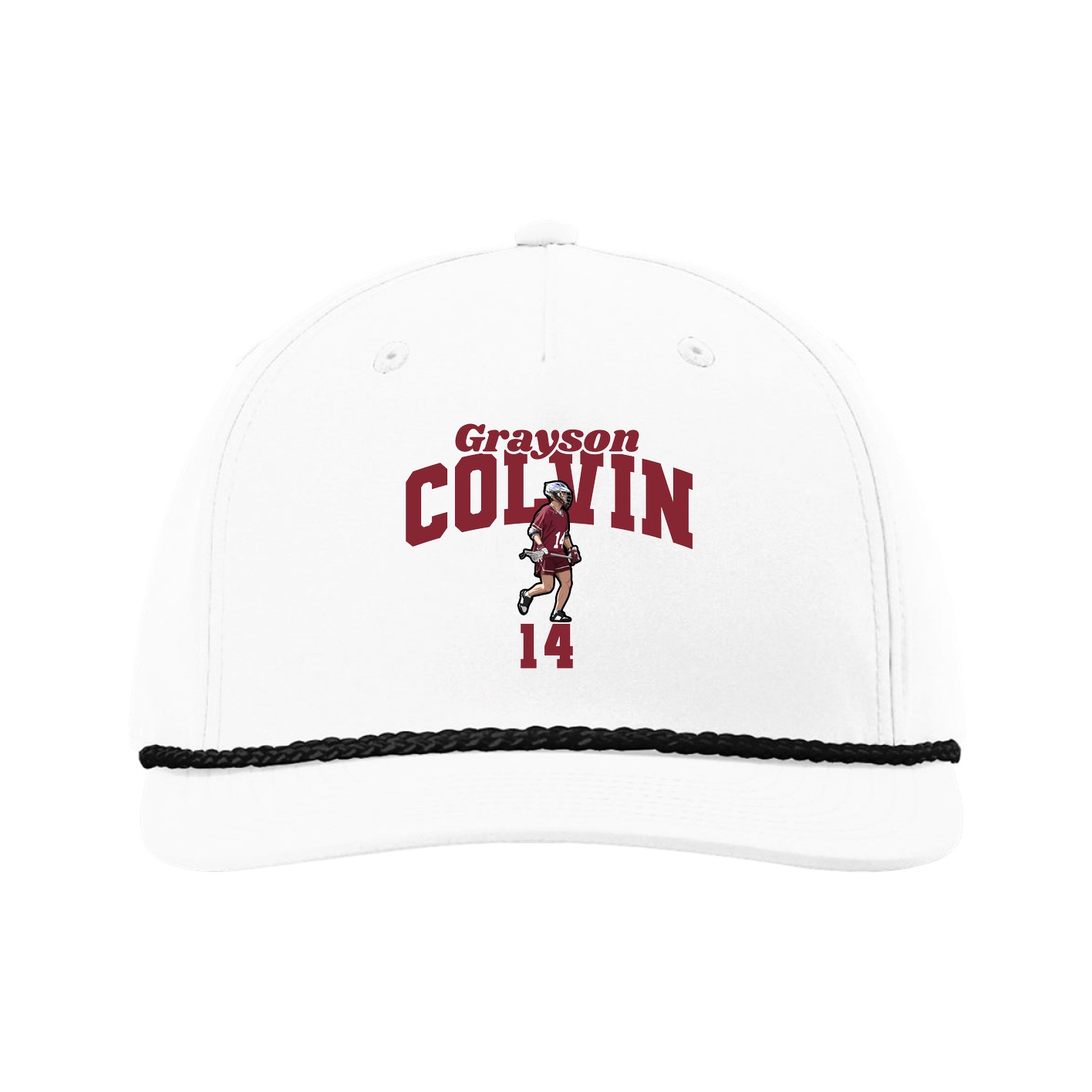 Five-Panel Classic Rope Cap — Signature Arch in White