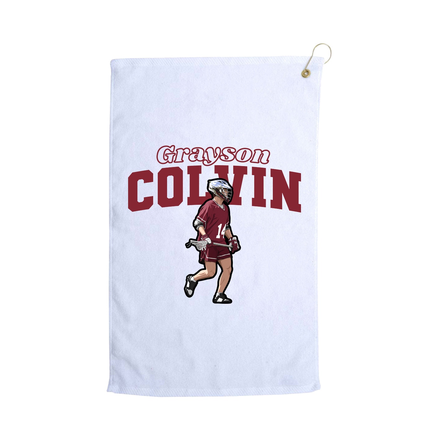Golf Towel — Name Arch in White