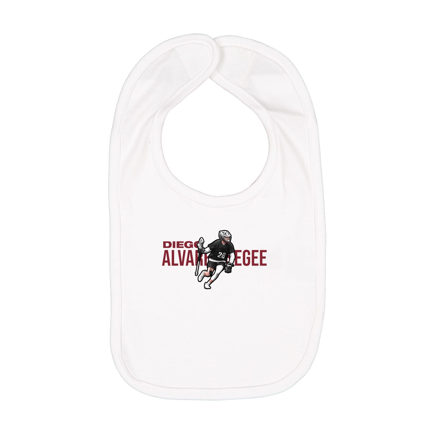 Infant Bib — Player Name in White