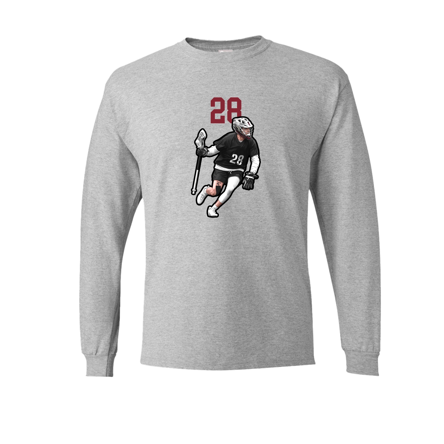 Long Sleeve Tee — Number Top in Grey