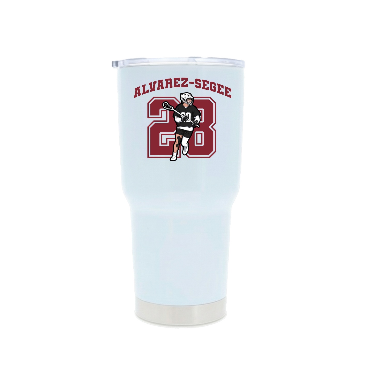 30oz Stainless Steel Tumbler — Number in White