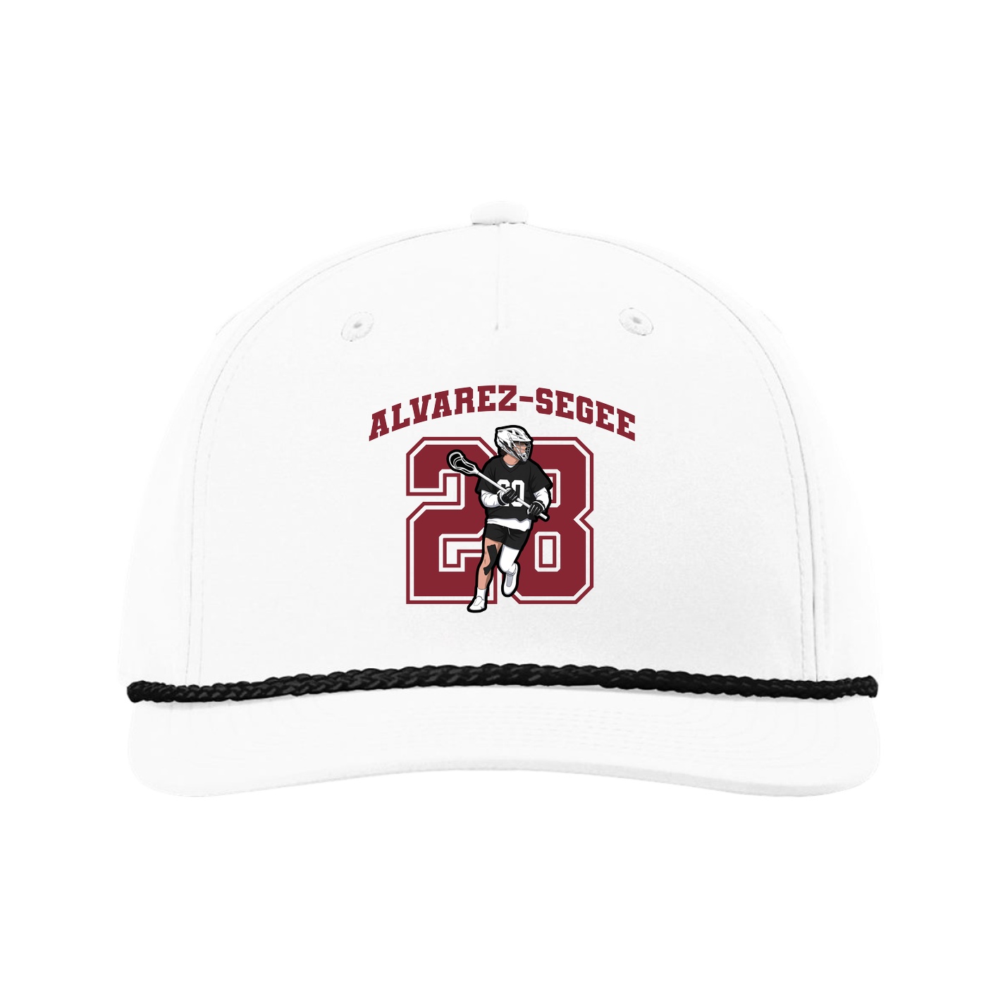 Five-Panel Classic Rope Cap — Number in White