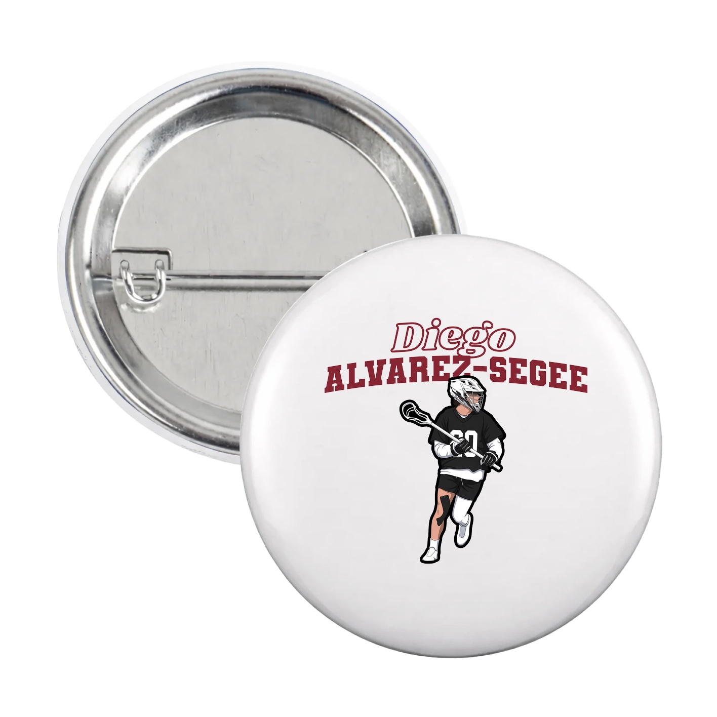 Game Day Button — Name Arch in White