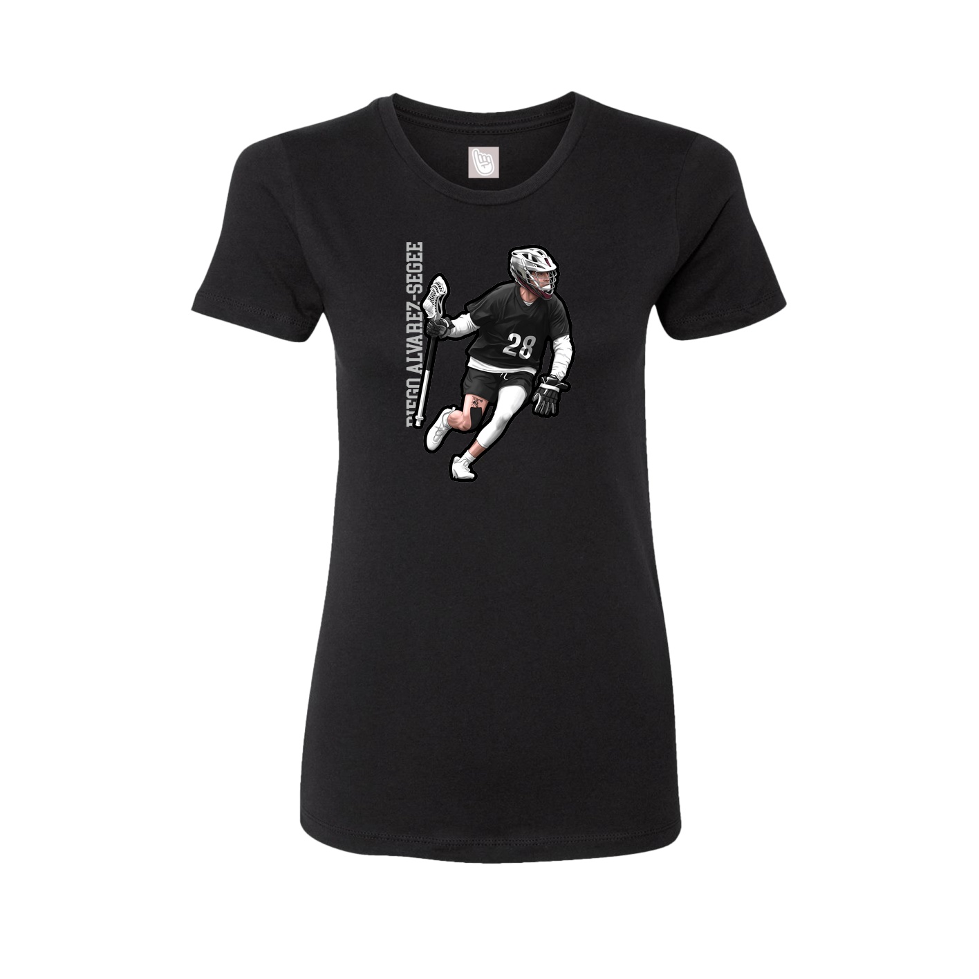 Fitted Women's Tee — Name Vertical in Black